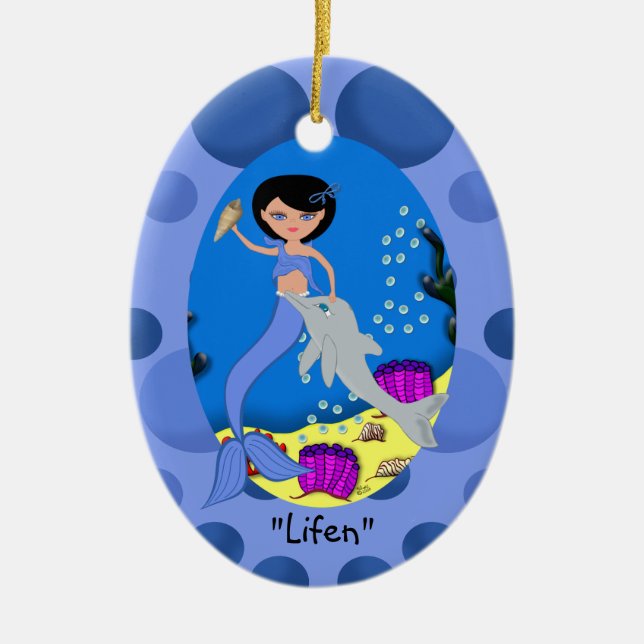 Lifen Blue Mermaid Ornament (Vorne)