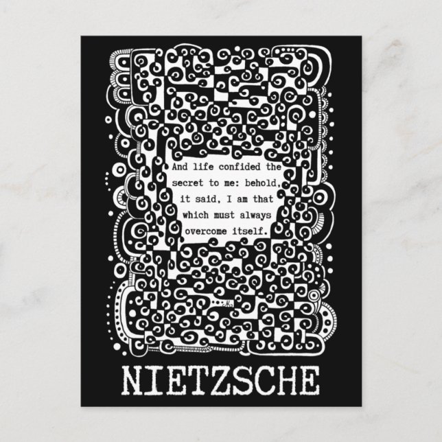 Lifes SECRET Zitat von Nietzsche Postkarte (Vorderseite)