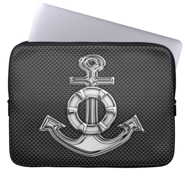Lifesaver-Anker auf Carbon Fiber Style-Dekoration Laptopschutzhülle (Vorderseite)