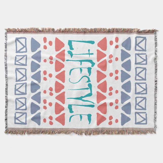 LIFESTYLE - Farbiges geometrisches Tribal Muster Decke (Vorderseite)