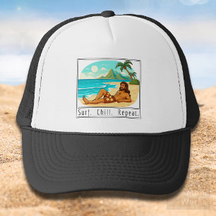 Lifestyle: Surf. Chill. Repeat. Truckerkappe
