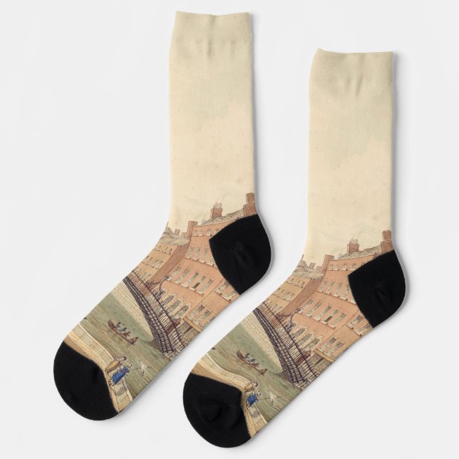 Liffey Bridge in Dublin von Samuel Frederick Broca Socken (Linkes Detail)