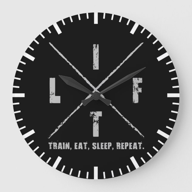 LIFT - Zug, essen, schlafen, wiederholen Große Wanduhr (Vorderseite)