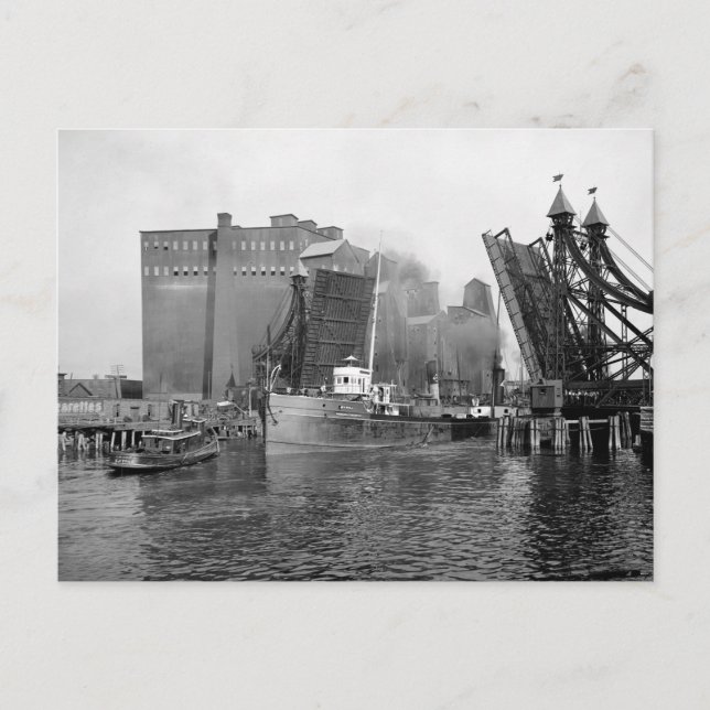 Lifting Bridge, Buffalo, NY: 1900 Postkarte (Vorderseite)