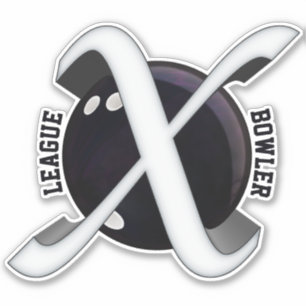 Liga-Bowler, Bowlingkugel mit X-Grafik, Vinyl Aufkleber