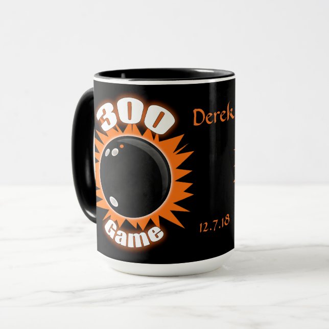 Liga Bowler Honor Scores 300 Game & 700 Series Tasse (Vorderseite Links)