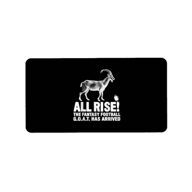 Liga Champion Fantasy Football Goat Geschenk Adressaufkleber (Vorne)