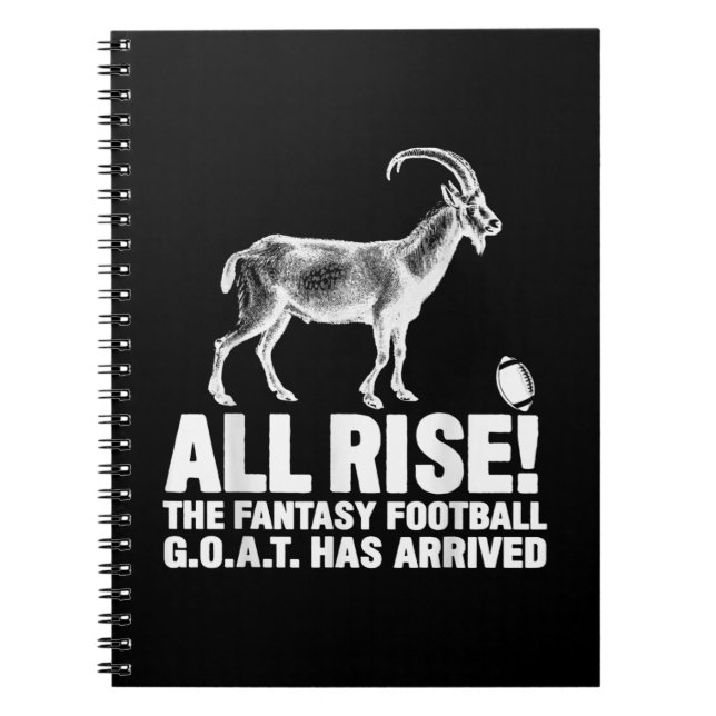 Liga Champion Fantasy Football Goat Geschenk Notizblock (Vorderseite)