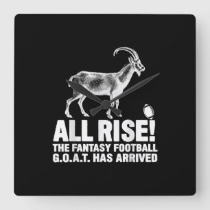 Liga Champion Fantasy Football Goat Geschenk Quadratische Wanduhr