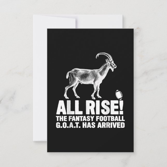 Liga Champion Fantasy Football Goat Geschenk RSVP Karte (Vorderseite)