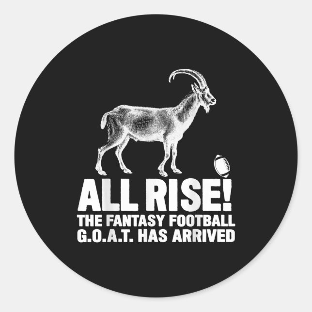 Liga Champion Fantasy Football Goat Geschenk Runder Aufkleber (Vorderseite)