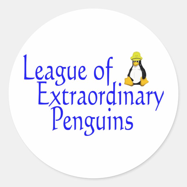 Liga der außergewöhnlichen Pinguine 4 Runder Aufkleber (Vorderseite)