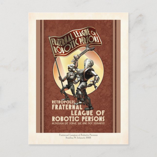 Liga der Roboter Postkarte (Vorderseite)