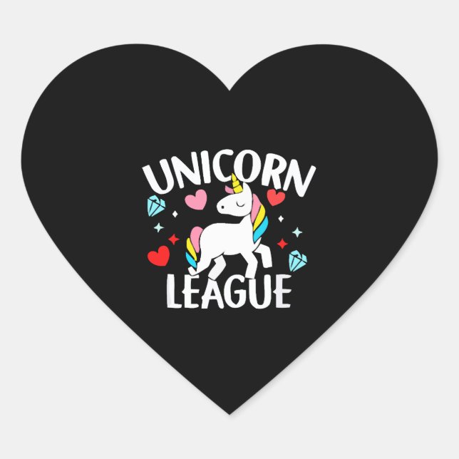 Liga Unicorn Herz-Aufkleber (Vorderseite)
