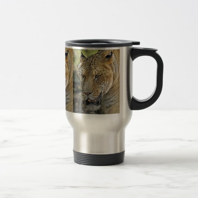 Liger (halber Löwe des halben Tigers) Reise-Tasse Reisebecher (Rechts)