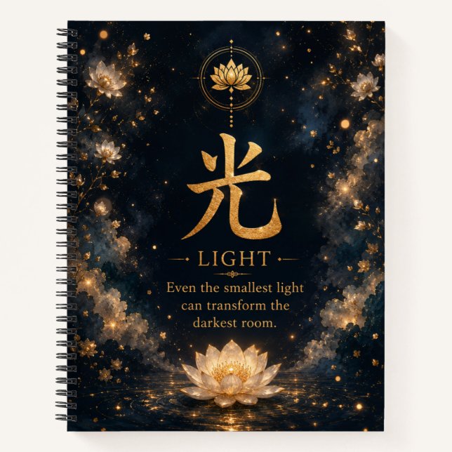 Light (光) Chinesisches Zeichen Notizbuch (Vorderseite)