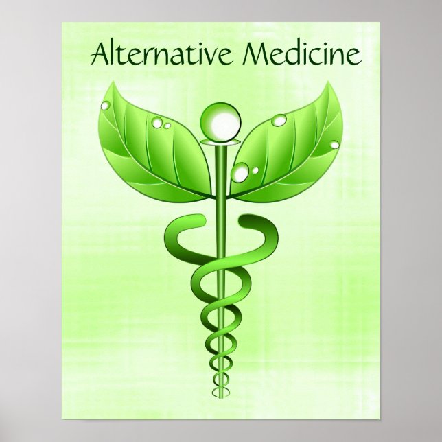 Light Alternative Green Medicine Caduceus Symbol Poster (Vorne)
