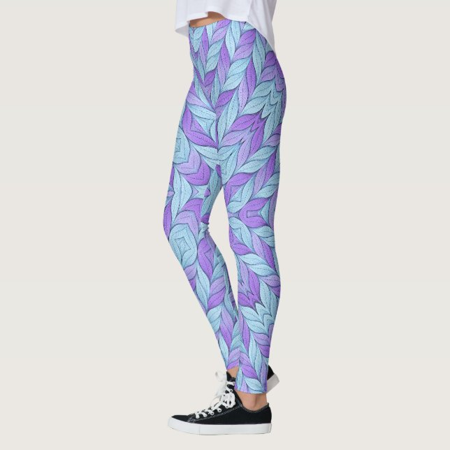 Light Amethyst and Pale Aqua Pattern Leggings (Links)
