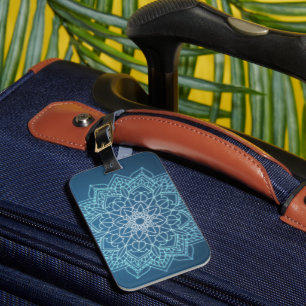 Light and Dark Blue Mandala Gepäckanhänger