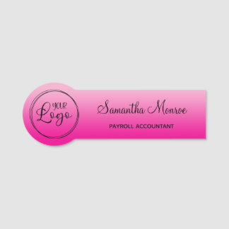 Light and Hot Pink Gradient Logo Name Title Namensschild
