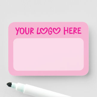 Light and Hot Pink One Line Business Logo Namensschild