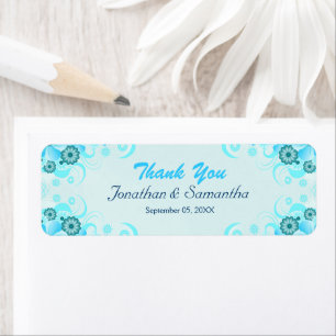 Light Aqua Blue Aquamarin Floral Kleine Gastgesche