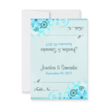 Light Aqua Blue Floral Zelt Hochzeitsstimmung Plat