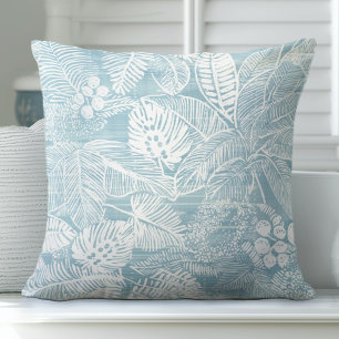 Light Aqua Blue Tropical Throw Kissen