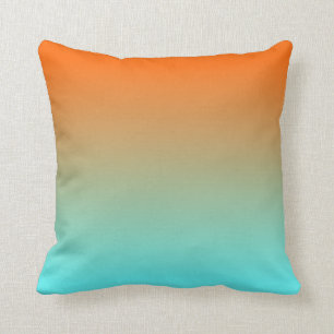 Light Aqua Orange Ombre Kissen