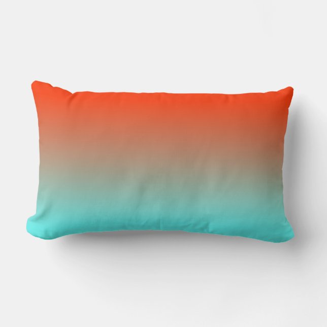 Light Aqua Orange Ombre Lendenkissen (Vorderseite)