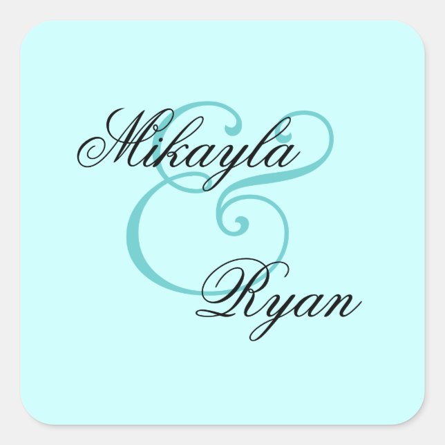 Light Aqua Turquoise Umschlag Aufkleber Wedding (Vorderseite)