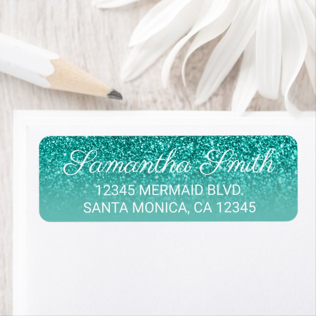 Light Aquamarin Ombre Glitzer Personalisiert (Insitu)
