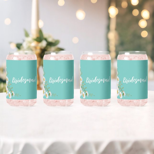 Light Aquamarin & White Daisis Hochzeitsfeier kann Dosenglas (Insitu (Hochzeit))