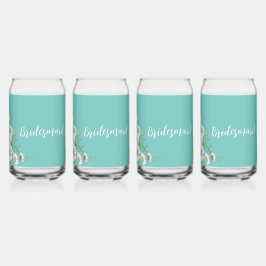Light Aquamarin & White Daisis Hochzeitsfeier kann Dosenglas
