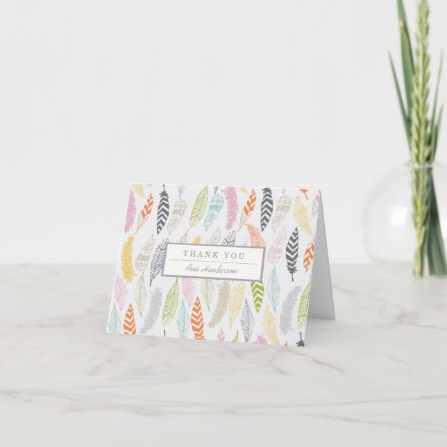 Light as a Feather by Origami Prints Thank You Dankeskarte (Vorderseite)