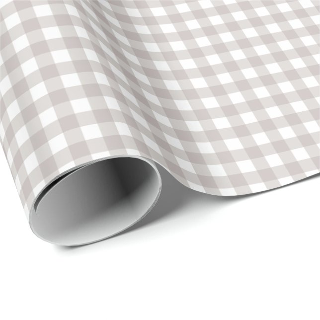 Light Ash Gray Einfach Kariert Geschenkpapier (Rolleneckpunkt)