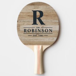 Light Ash Wood Family Name & Initial Tischtennis Schläger