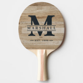 Light Ash Wood Monogram & Name Overlay Tischtennis Schläger