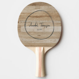 Light Ash Wood Name in Drawn Circle Tischtennis Schläger