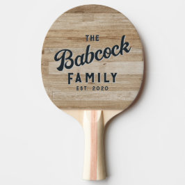 Light Ash Wood Retro Family Name & Year Tischtennis Schläger