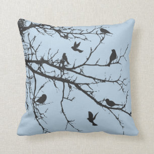 Light Baby Blue Bucolic Landschaft Kissen