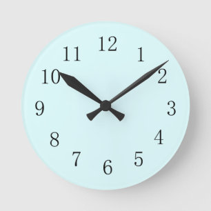 Light Baby Blue Kitchen Wall Clock Runde Wanduhr