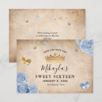 Light Baby Blue und Gold Rose Elegante