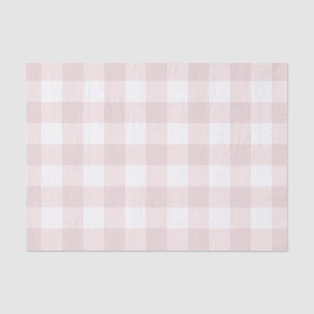Light Baby Pink Pachy Tartan Kariertes Muster druc Seidenpapier (Vorderseite)