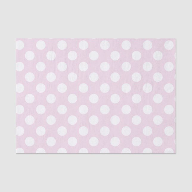 Light Baby Pink & White Polka Dots Geburtstagspart Seidenpapier (Vorderseite)