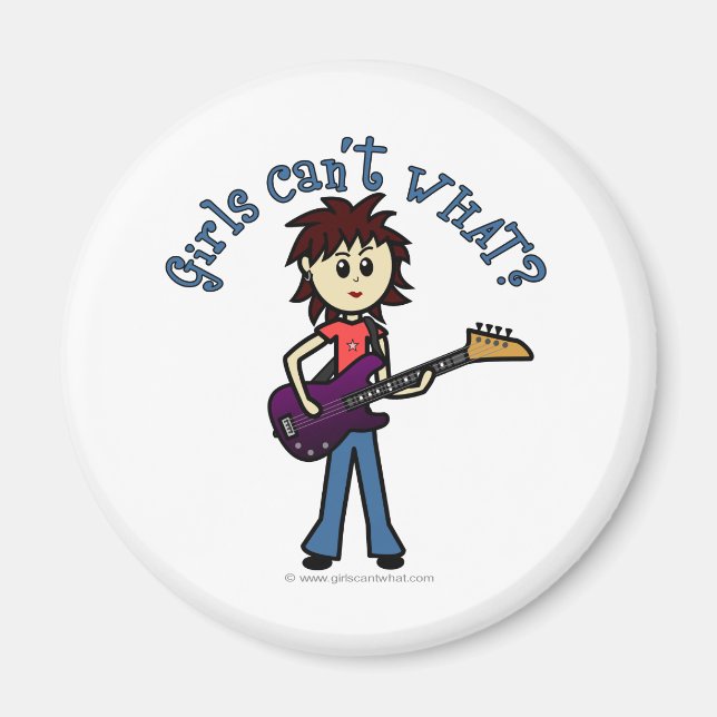Light Bass Guitar Girl Magnet (Vorne)