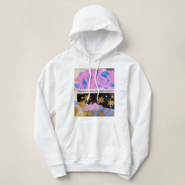 Light Begins – Dreamy Glow Collage Hoodie (Design vorne)