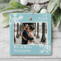 Light Blue 1. Weihnachten Mr. & Mrs. Custom Foto