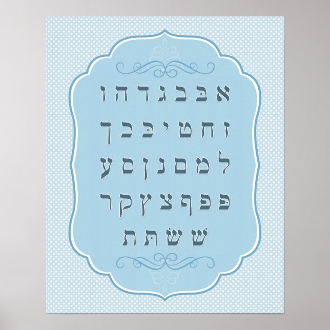 Light Blue Alef Bet Poster (Vorne)
