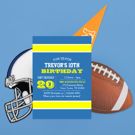 Light Blue and Gold Team Invitation d'anniversaire